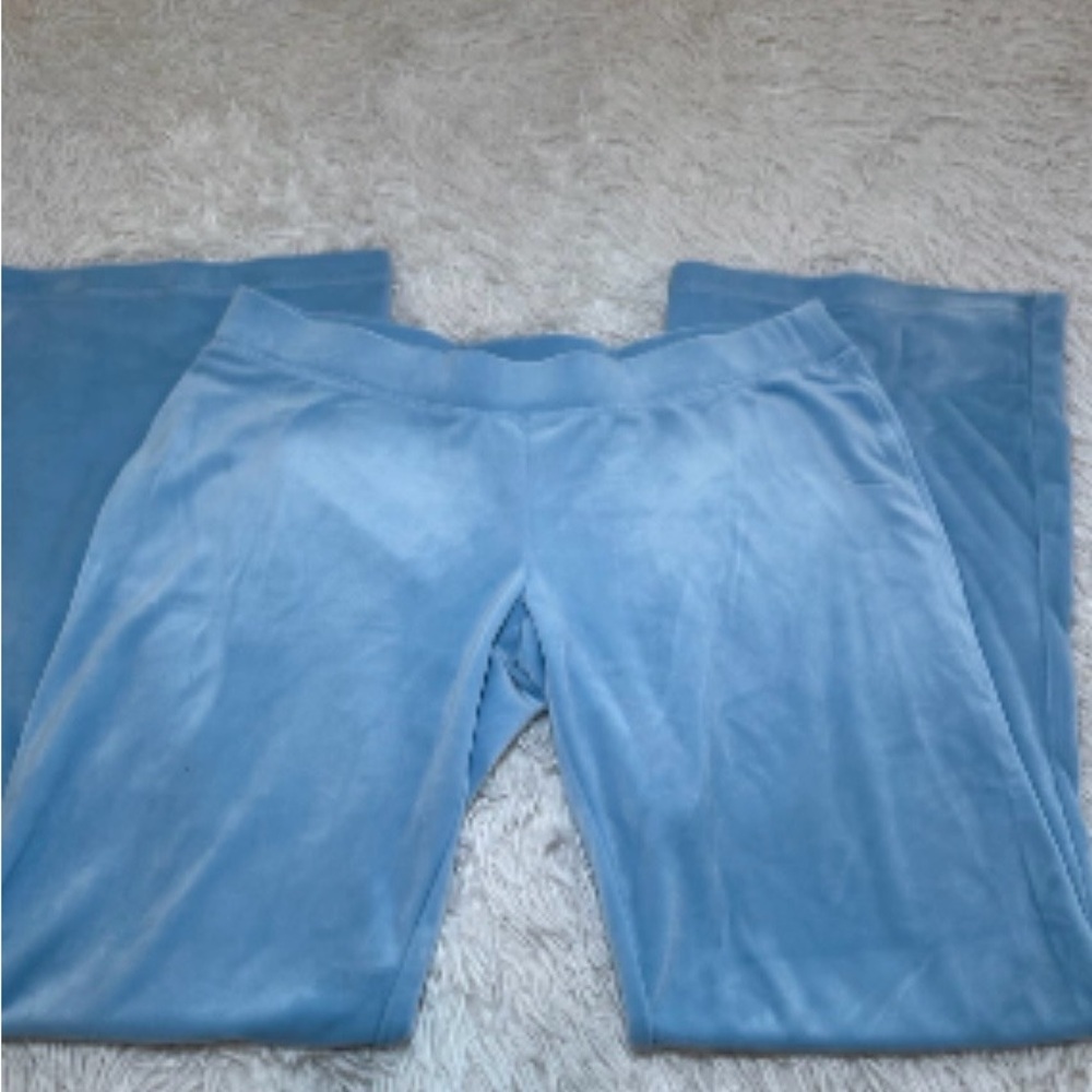 On sale Juicy Couture ICONIC Y2K Baby Blue Velour Tracksuit Rhinestone JUICY Set - Picture 6 of 6